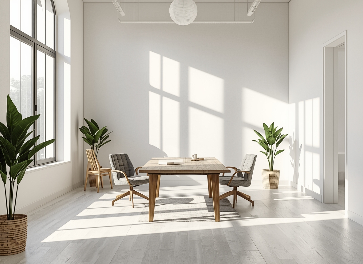 Bright minimal workspace with natural light for mindful meetings